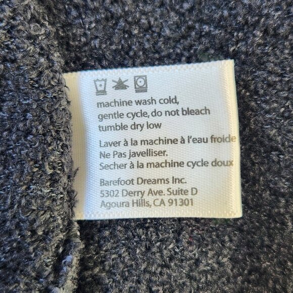 Barefoot Dreams Bamboo Chic Lite Cardigan Sweater S/M Gray Blue Ombre Open Front - Picture 9 of 9